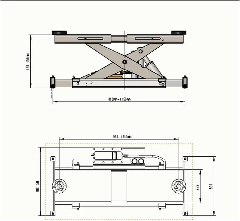 KATOOL KT-4M110PA 11,000 lb 4-Post Alignment Lift with 7,000 lb Rolling Jack