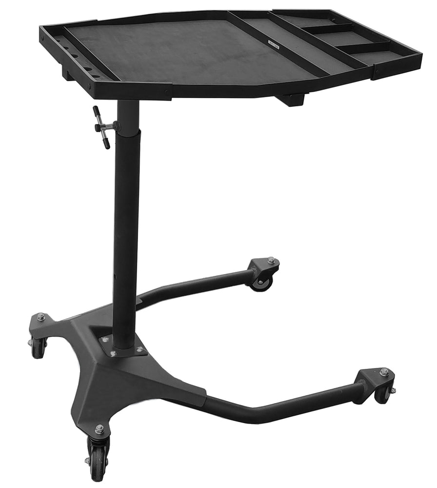 K-Tool Adjustable Work Tray Work Table, 29" x 20" Steel Top, Mobile Garage Service Tray