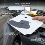 12 x 12 Inch Plastic Body Filler Mixing Palette (2 Pack) for Automotive Body Fillers, Putties, Glazes, Epoxy Resin, Fiberglass, Paint, Caulk, Glues &