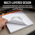 Multi-Layered Disposable Paper Body Filler Mixing Board (100 Sheets) - Automotive Body Filler Spreader Board, Clean Sheets for Mixing