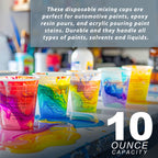 Paint Mixing Cups, 10-Ounce (Box of 100) - Plastic Measuring Cups for Liquids, Automotive Painting, Epoxy Resin, Acrylic Arts, Crafts