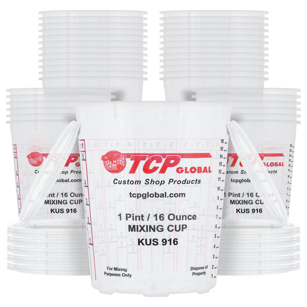 Paint Mixing Cups, 16-Ounce (Box of 36) - Plastic Measuring Cups for Liquids, Automotive Painting, Epoxy Resin, Acrylic Arts, Crafts