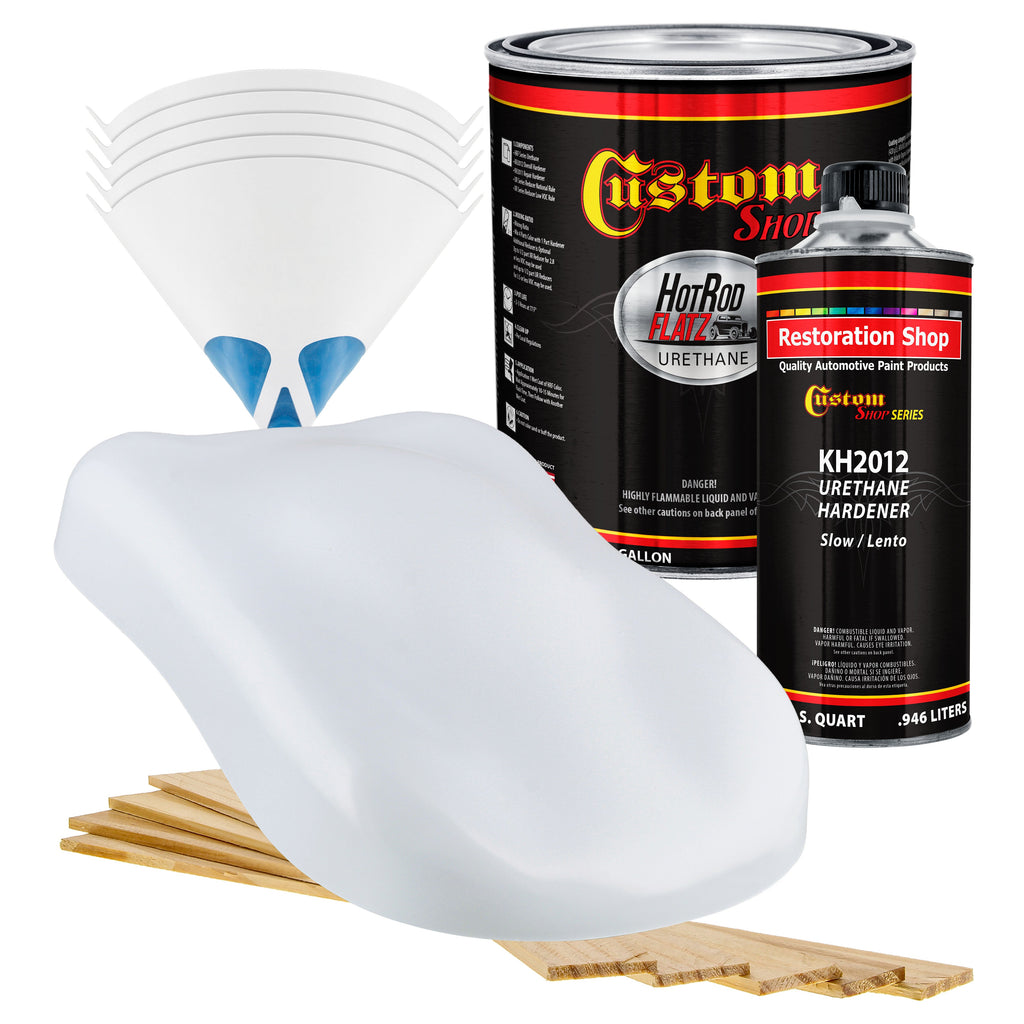 Winter White - Hot Rod Flatz Flat Matte Satin Urethane Auto Paint - Complete Gallon Paint Kit Coating