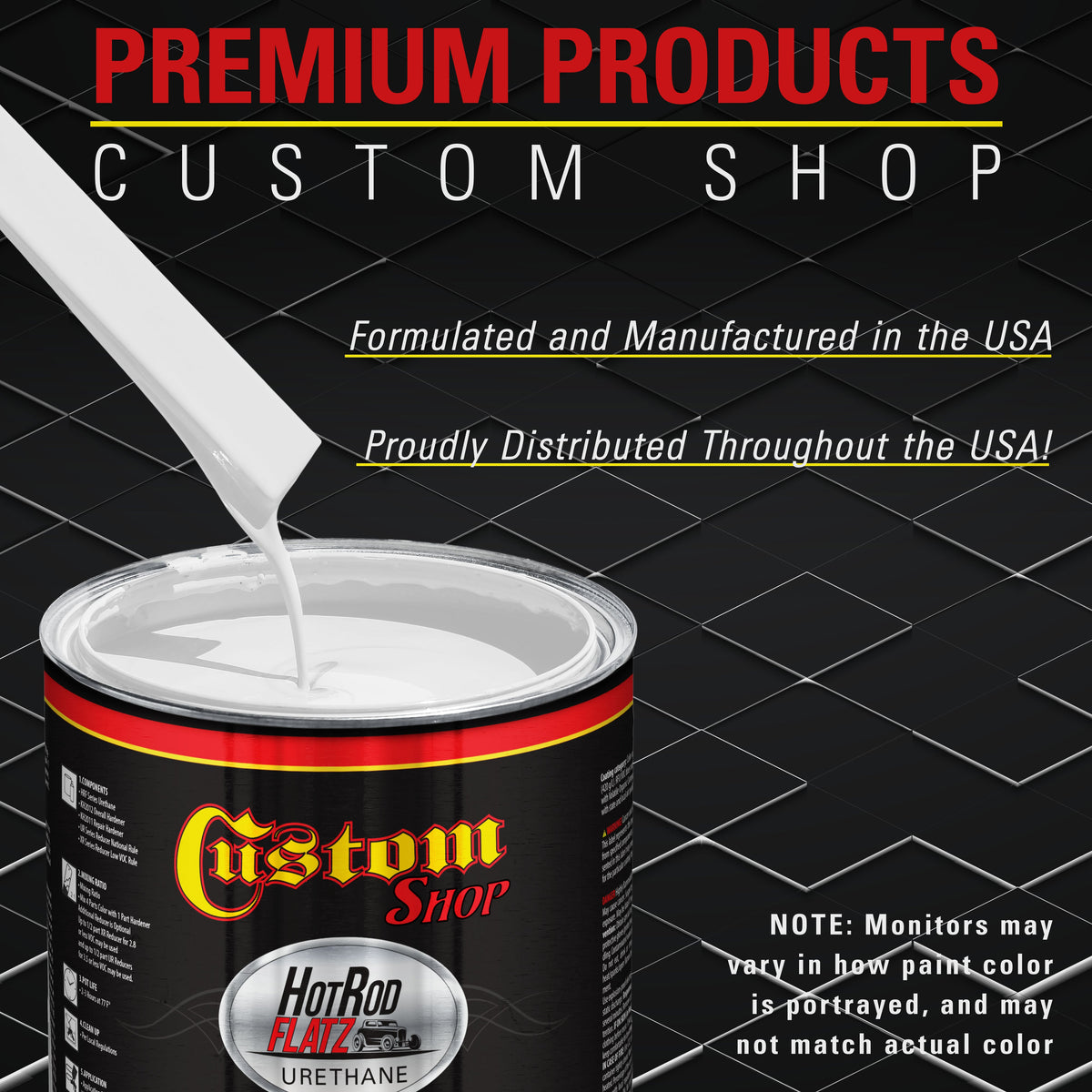 Linen White - Hot Rod Flatz Flat Matte Satin Urethane Auto Paint - Complete Gallon Paint Kit Coating