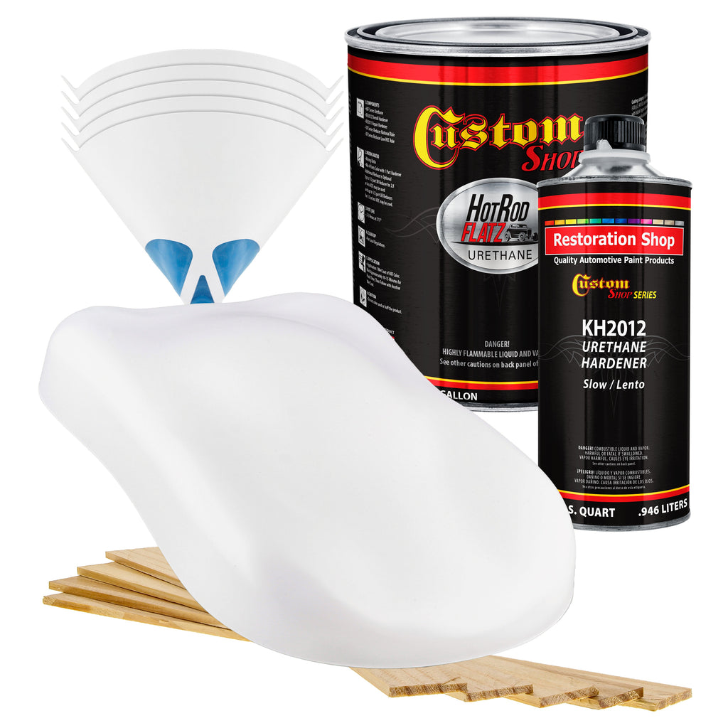 Performance Bright White - Hot Rod Flatz Flat Matte Satin Urethane Auto Paint - Complete Gallon Paint Kit