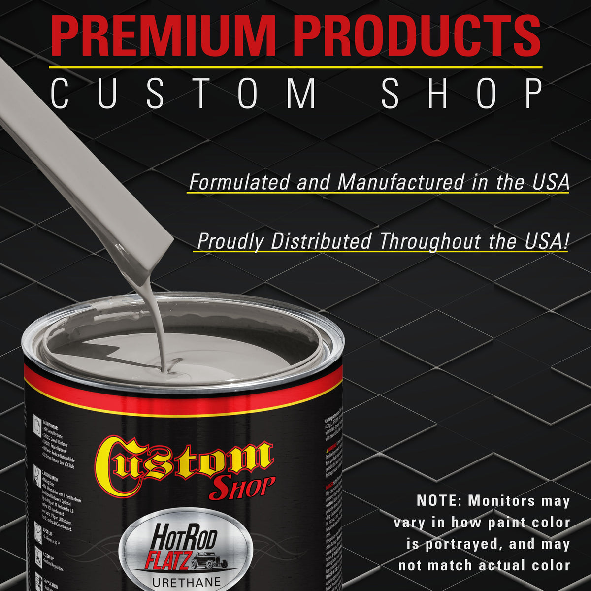 Dove Gray - Hot Rod Flatz Flat Matte Satin Urethane Auto Paint - Complete Gallon Paint Kit Coating