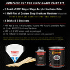 Machinery Gray - Hot Rod Flatz Flat Matte Satin Urethane Auto Paint - Complete Quart Paint Kit