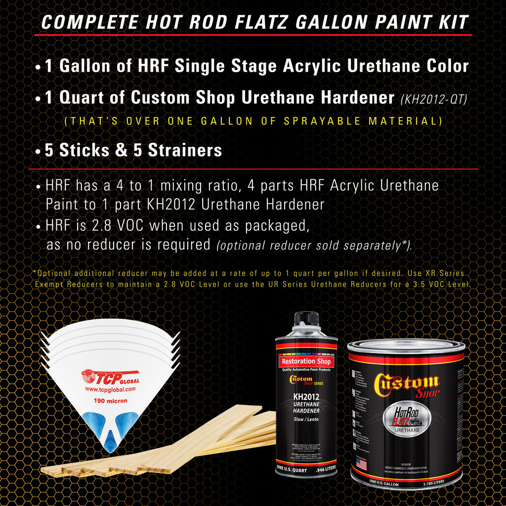 School Bus Yellow - Hot Rod Flatz Flat Matte Satin Urethane Auto Paint - Complete Gallon Paint Kit