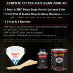 Electric Yellow - Hot Rod Flatz Flat Matte Satin Urethane Auto Paint - Complete Quart Paint Kit