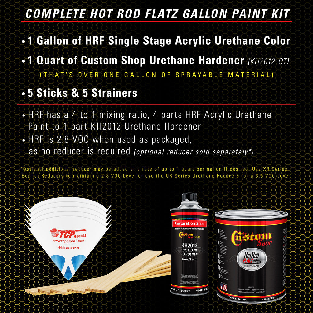 Sunshine Yellow - Hot Rod Flatz Flat Matte Satin Urethane Auto Paint - Complete Gallon Paint Kit