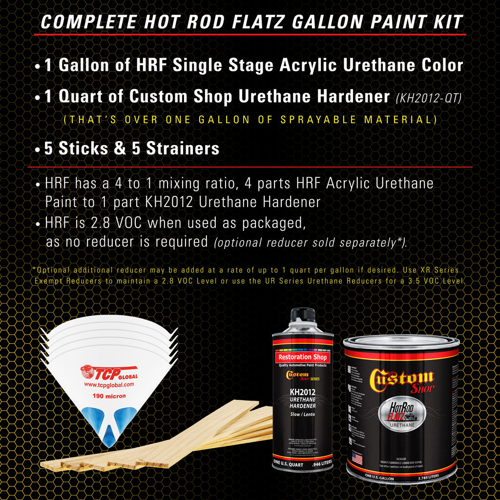 Citrus Yellow - Hot Rod Flatz Flat Matte Satin Urethane Auto Paint - Complete Gallon Paint Kit