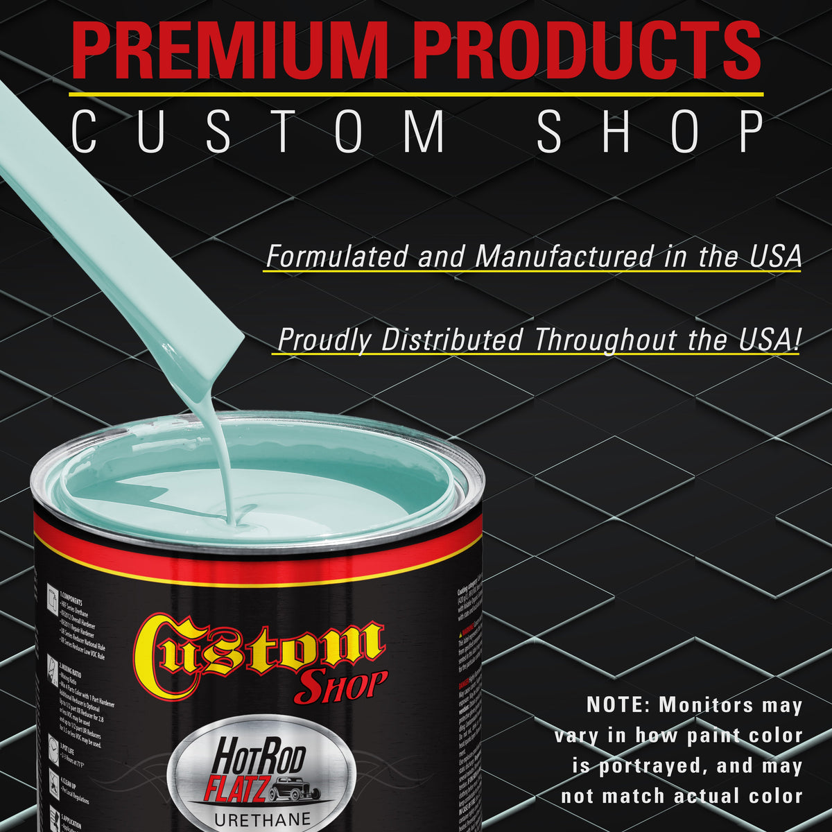 Diamond Blue - Hot Rod Flatz Flat Matte Satin Urethane Auto Paint - Complete Quart Paint Kit Coating