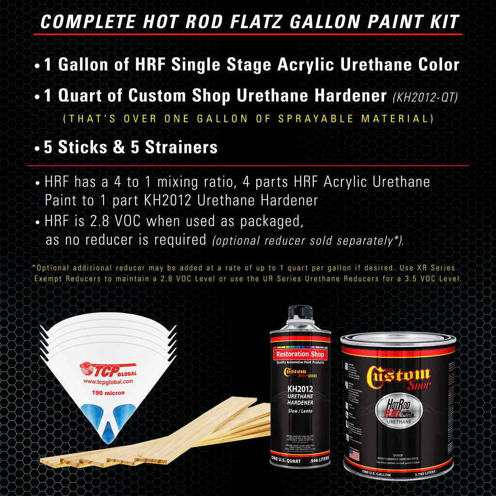Medium Blue - Hot Rod Flatz Flat Matte Satin Urethane Auto Paint - Complete Gallon Paint Kit Coating