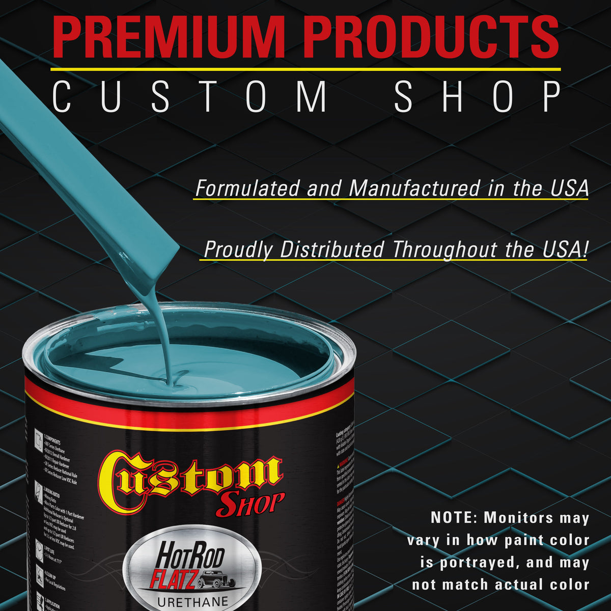 Medium Blue - Hot Rod Flatz Flat Matte Satin Urethane Auto Paint - Complete Gallon Paint Kit Coating