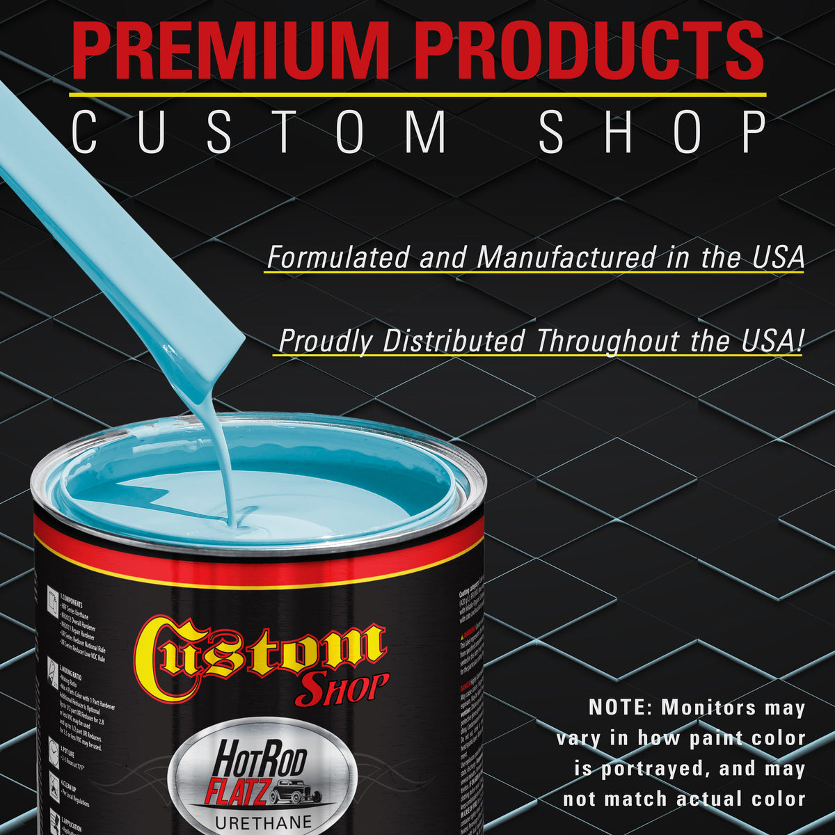 Glacier Blue - Hot Rod Flatz Flat Matte Satin Urethane Auto Paint - Complete Gallon Paint Kit Coating