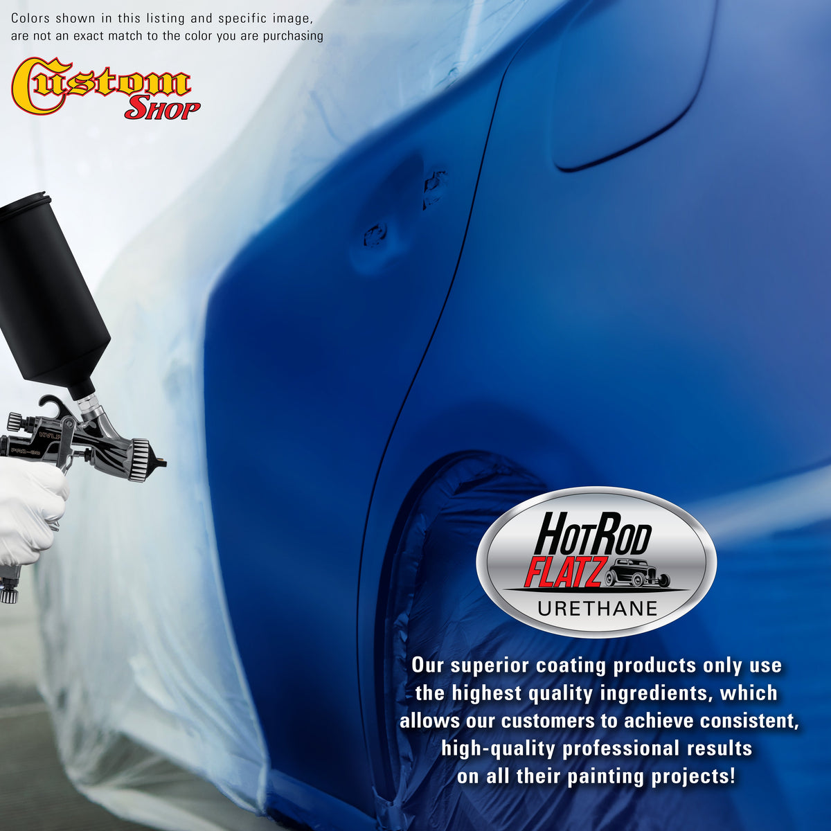 Marine Blue - Hot Rod Flatz Flat Matte Satin Urethane Auto Paint - Complete Gallon Paint Kit Coating