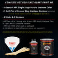 Grabber Blue - Hot Rod Flatz Flat Matte Satin Urethane Auto Paint - Complete Quart Paint Kit Coating