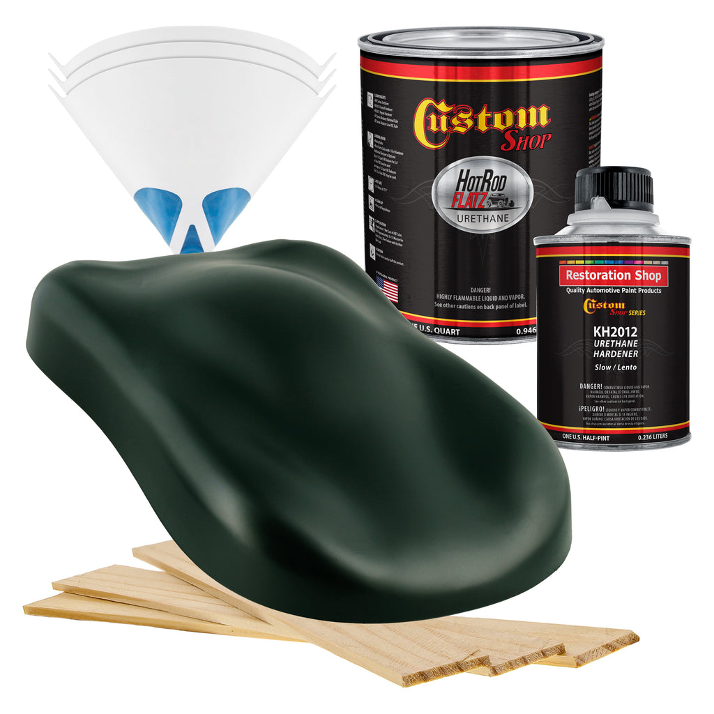 Rock Moss Green - Hot Rod Flatz Flat Matte Satin Urethane Auto Paint - Complete Quart Paint Kit