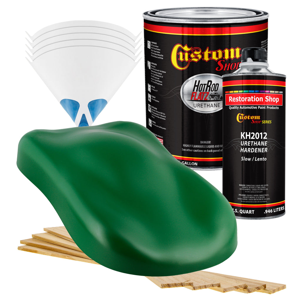 Emerald Green - Hot Rod Flatz Flat Matte Satin Urethane Auto Paint - Complete Gallon Paint Kit