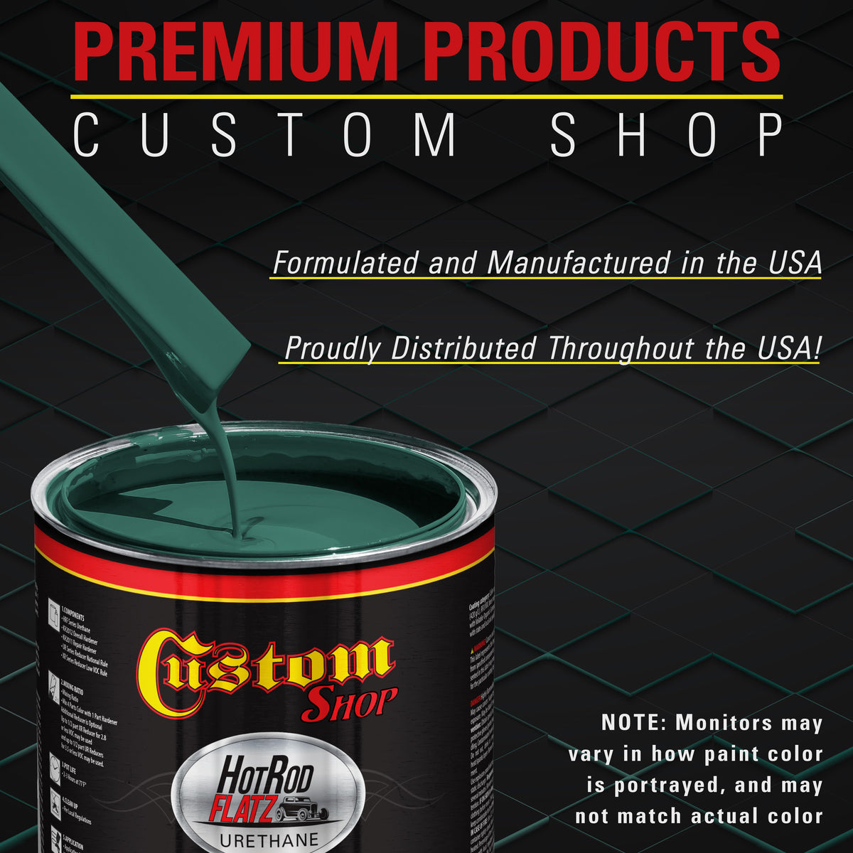 Woodland Green - Hot Rod Flatz Flat Matte Satin Urethane Auto Paint - Complete Gallon Paint Kit