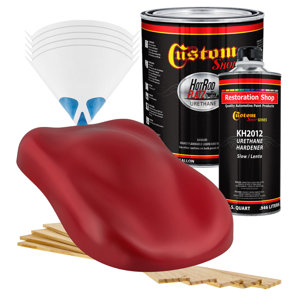 Graphic Red - Hot Rod Flatz Flat Matte Satin Urethane Auto Paint - Complete Gallon Paint Kit Coating