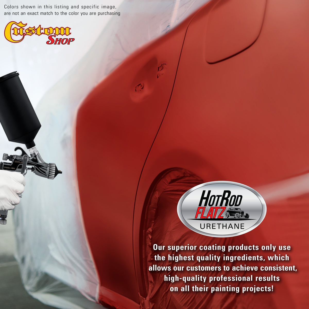 Swift Red - Hot Rod Flatz Flat Matte Satin Urethane Auto Paint - Complete Gallon Paint Kit Coating