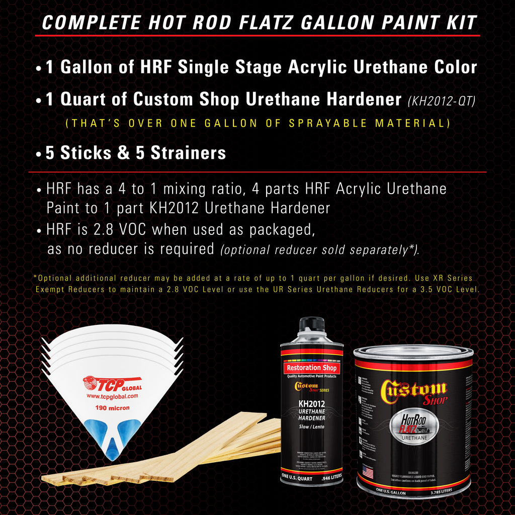 Monza Red - Hot Rod Flatz Flat Matte Satin Urethane Auto Paint - Complete Gallon Paint Kit Coating