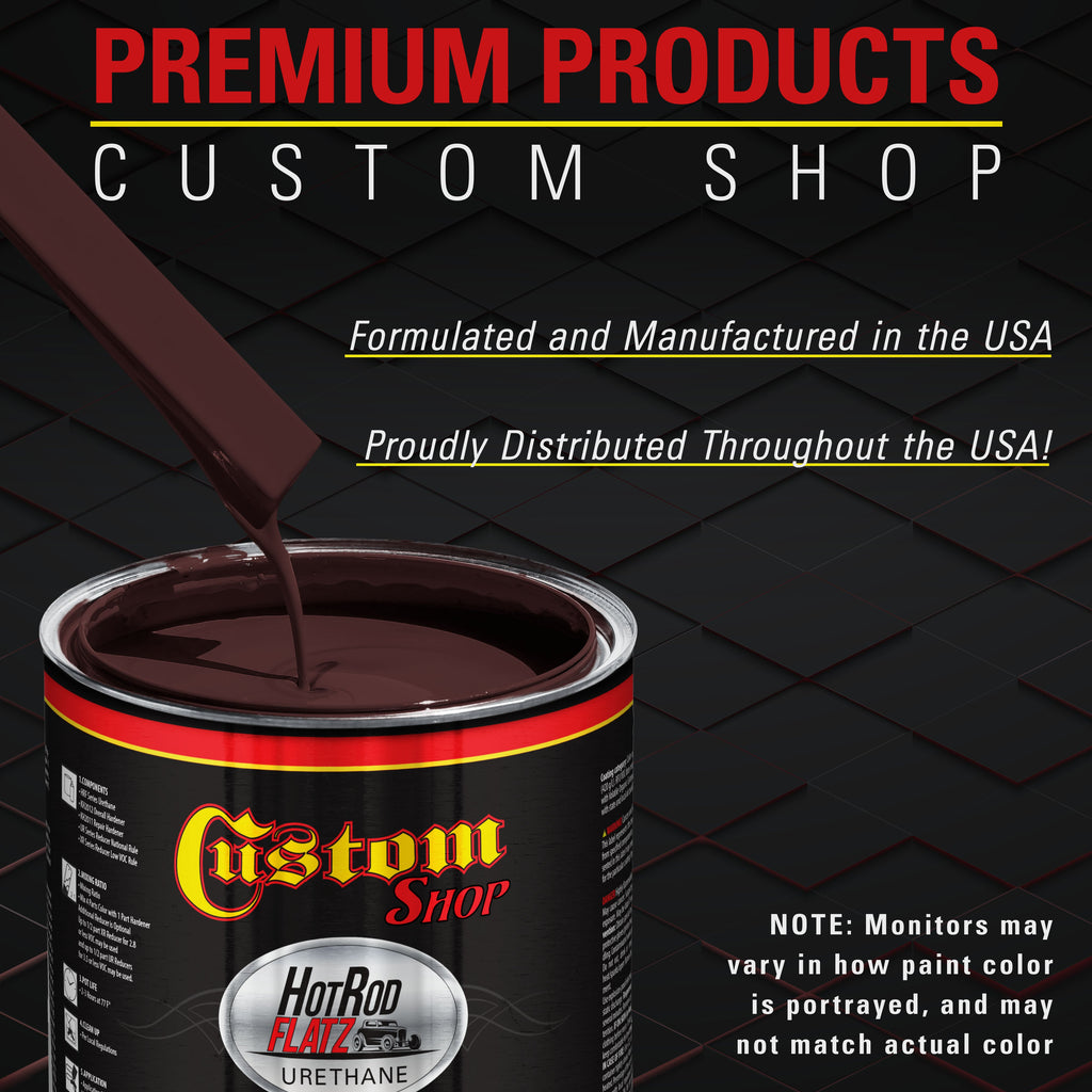 Burgundy - Hot Rod Flatz Flat Matte Satin Urethane Auto Paint - Complete Gallon Paint Kit Coating, 4:1