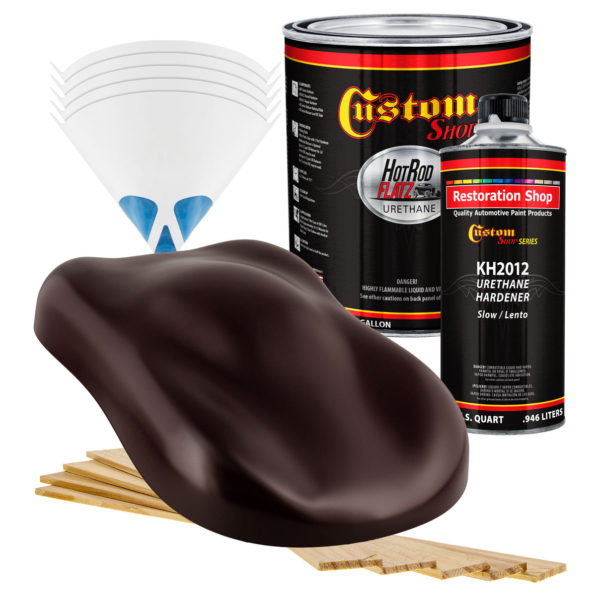 Royal Maroon - Hot Rod Flatz Flat Matte Satin Urethane Auto Paint - Complete Gallon Paint Kit Coating