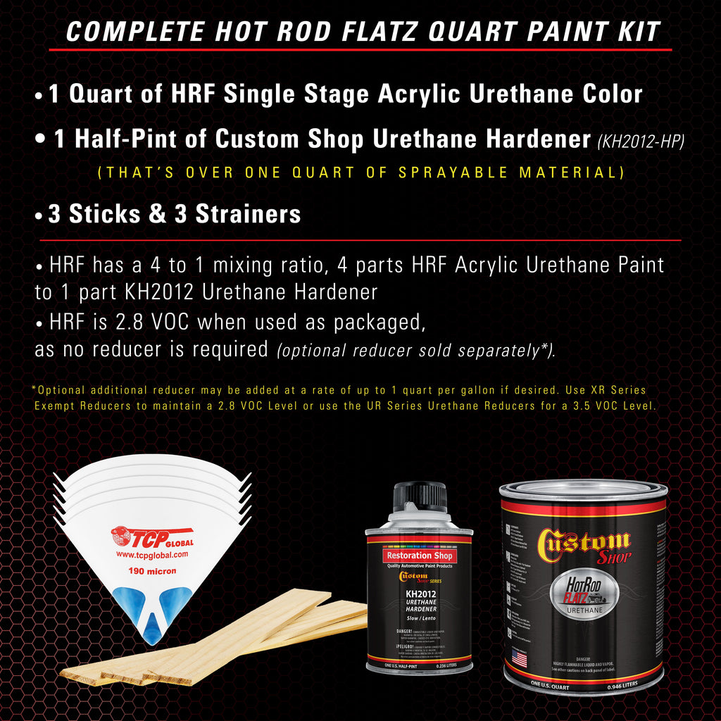 Regal Red - Hot Rod Flatz Flat Matte Satin Urethane Auto Paint - Complete Quart Paint Kit Coating, 4:1