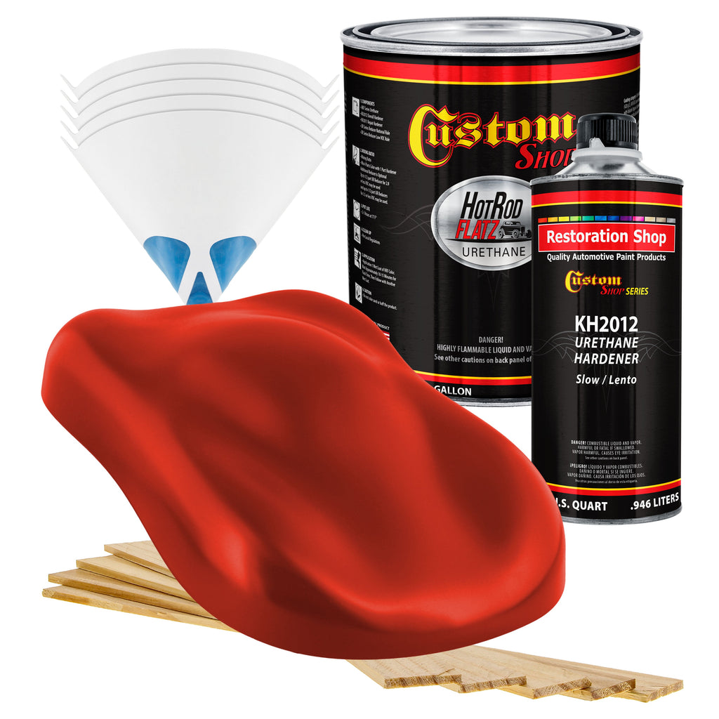 Reptile Red - Hot Rod Flatz Flat Matte Satin Urethane Auto Paint - Complete Gallon Paint Kit Coating