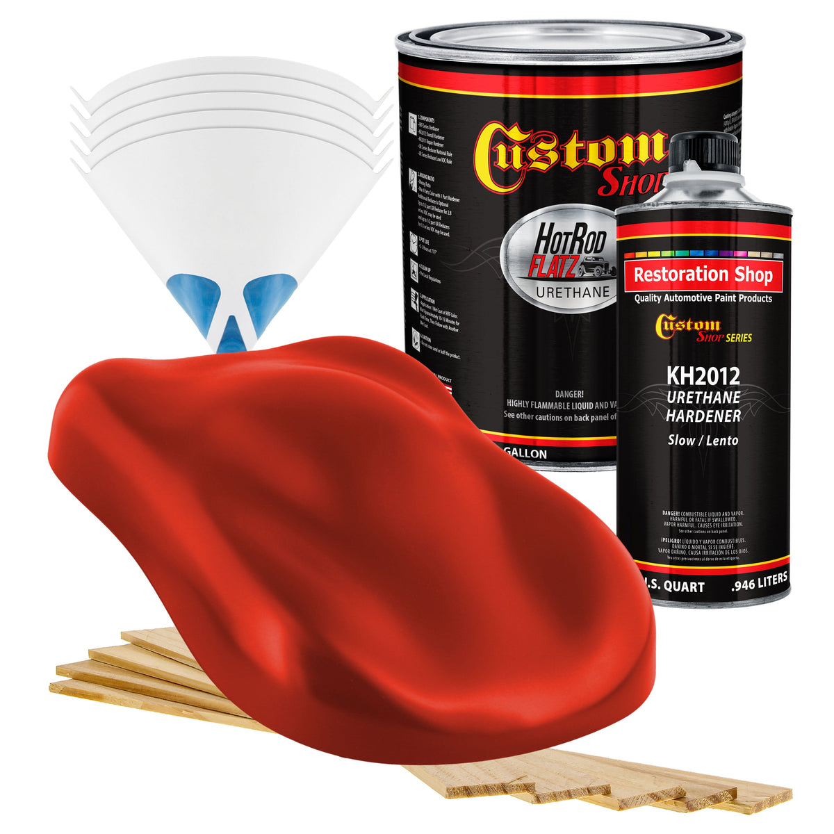 Reptile Red - Hot Rod Flatz Flat Matte Satin Urethane Auto Paint - Complete Gallon Paint Kit Coating
