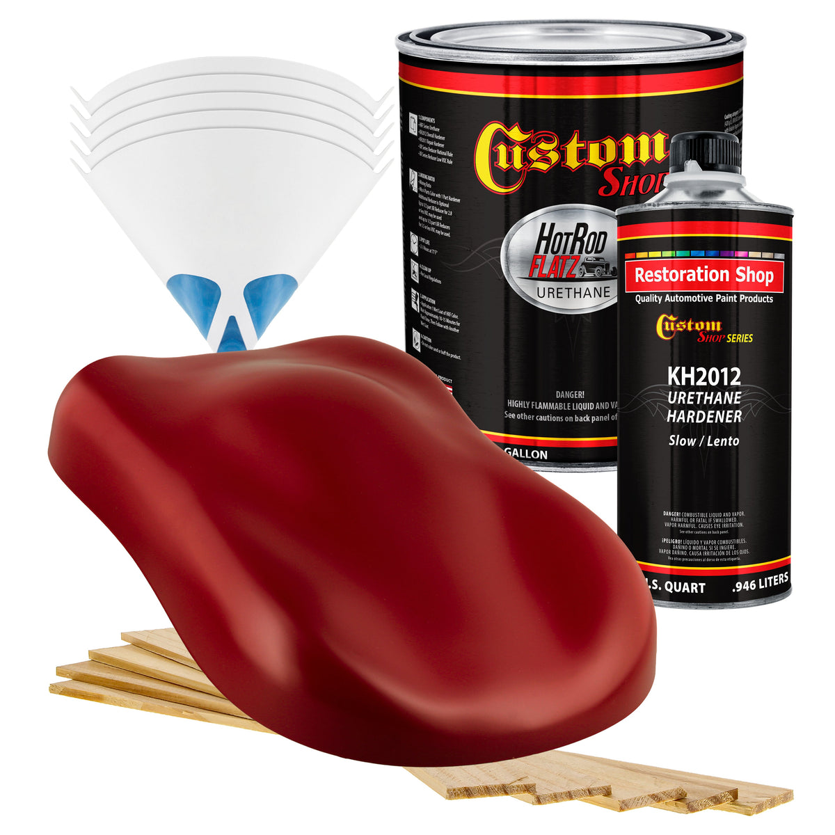 Victory Red - Hot Rod Flatz Flat Matte Satin Urethane Auto Paint - Complete Gallon Paint Kit Coating