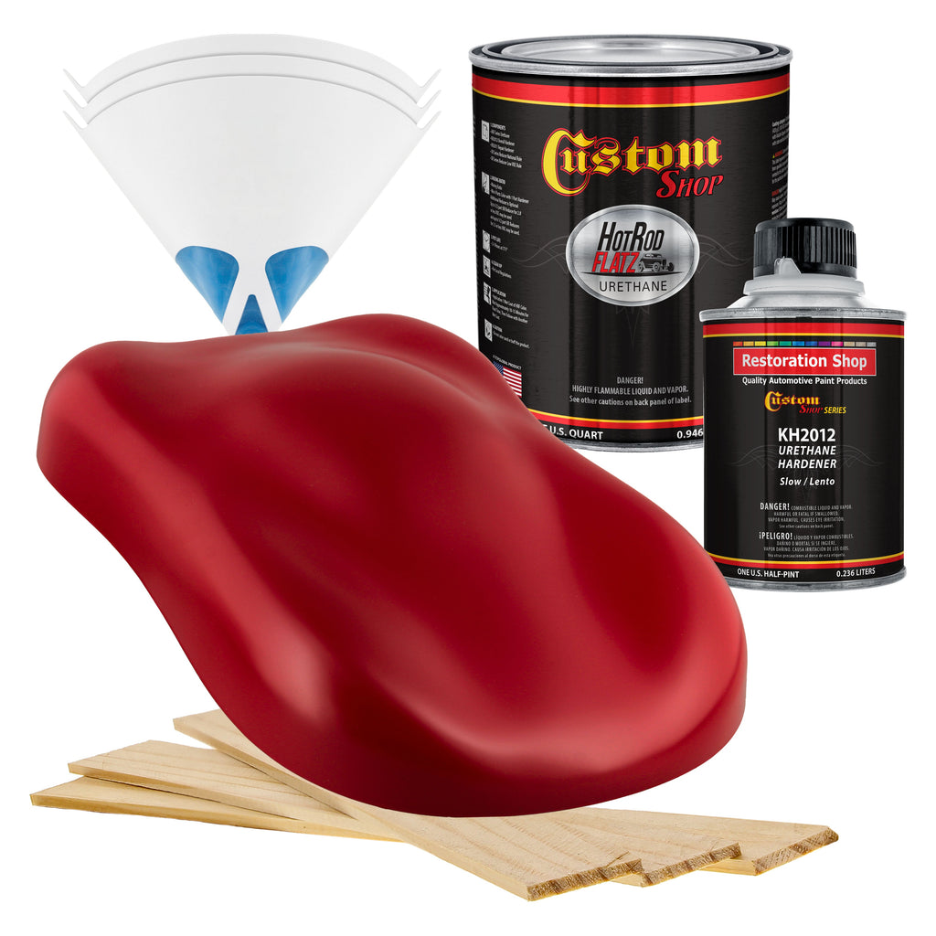 Pro Street Red - Hot Rod Flatz Flat Matte Satin Urethane Auto Paint - Complete Quart Paint Kit
