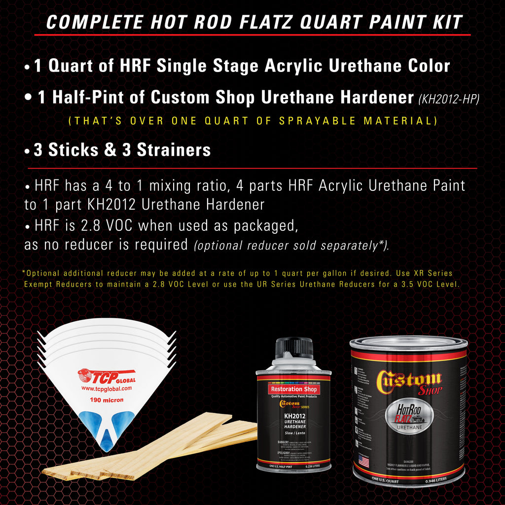 Pro Street Red - Hot Rod Flatz Flat Matte Satin Urethane Auto Paint - Complete Quart Paint Kit