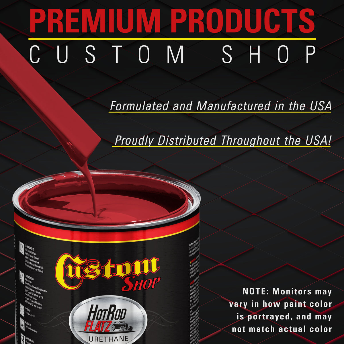Quarter Mile Red - Hot Rod Flatz Flat Matte Satin Urethane Auto Paint - Complete Gallon Paint Kit