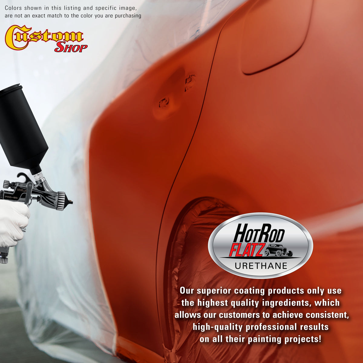 Scarlet Red - Hot Rod Flatz Flat Matte Satin Urethane Auto Paint - Complete Gallon Paint Kit Coating