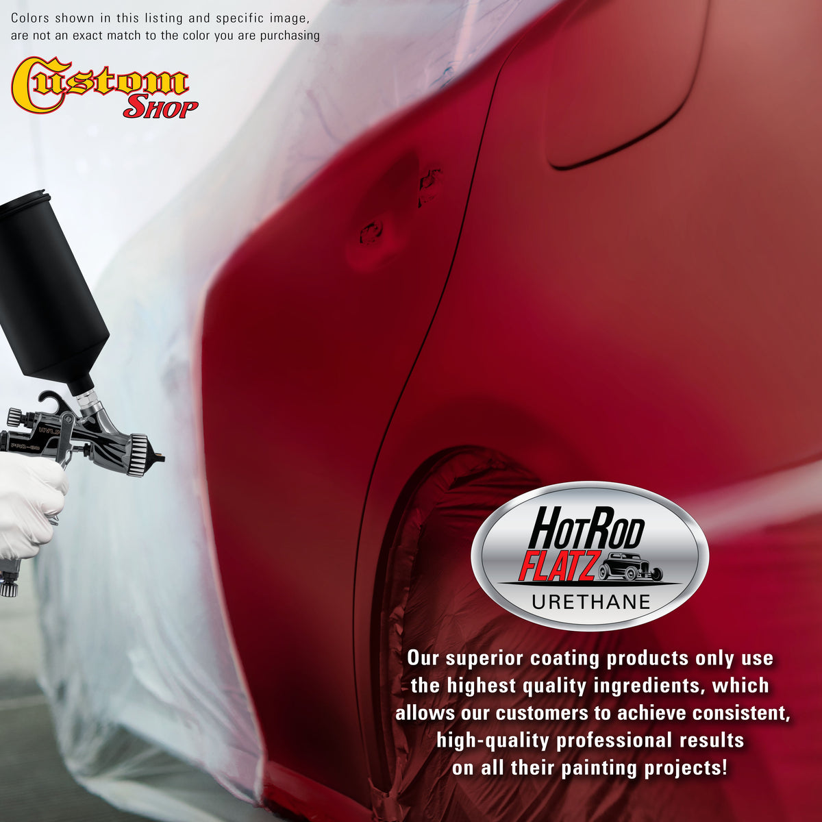 Jalapeno Bright Red - Hot Rod Flatz Flat Matte Satin Urethane Auto Paint - Complete Gallon Paint Kit