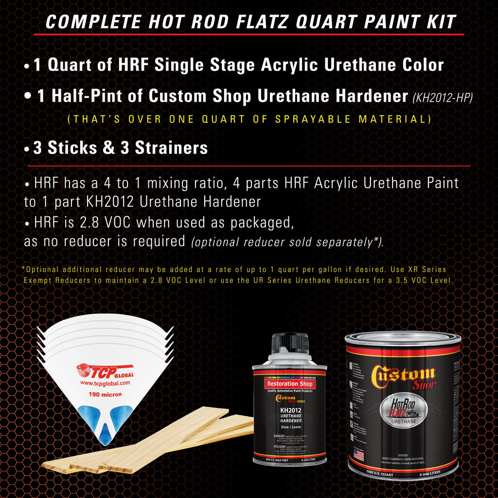 Speed Orange - Hot Rod Flatz Flat Matte Satin Urethane Auto Paint - Complete Quart Paint Kit Coating
