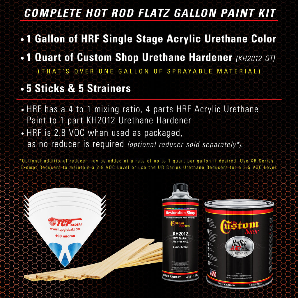 Charger Orange - Hot Rod Flatz Flat Matte Satin Urethane Auto Paint - Complete Gallon Paint Kit