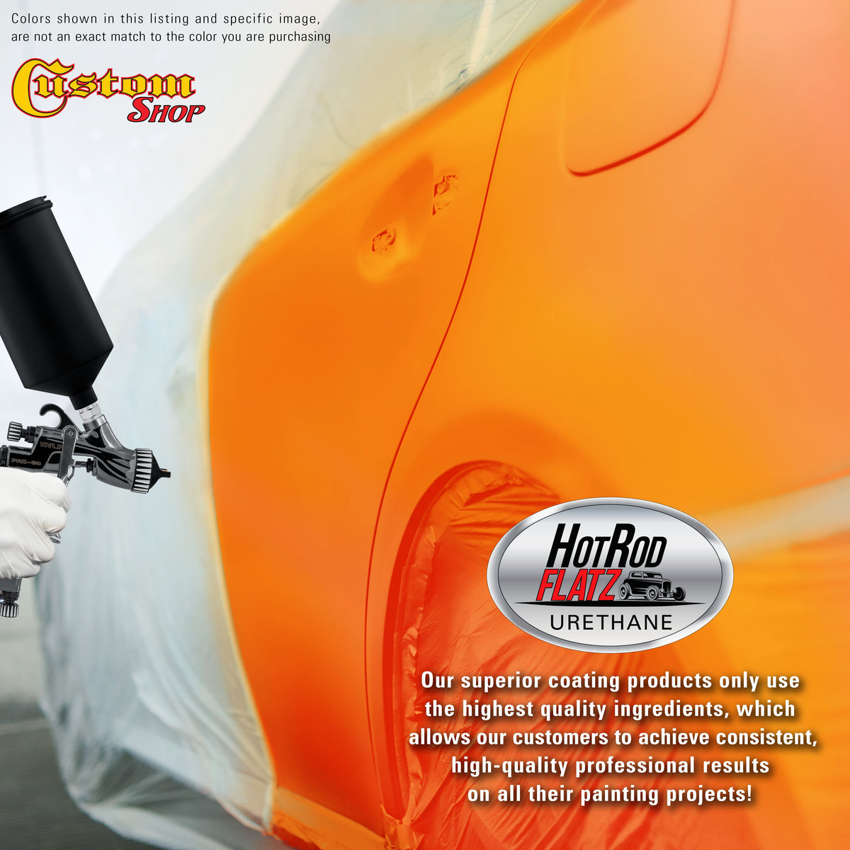 California Orange - Hot Rod Flatz Flat Matte Satin Urethane Auto Paint - Complete Gallon Paint Kit