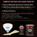 Hugger Orange - Hot Rod Flatz Flat Matte Satin Urethane Auto Paint - Complete Quart Paint Kit Coating