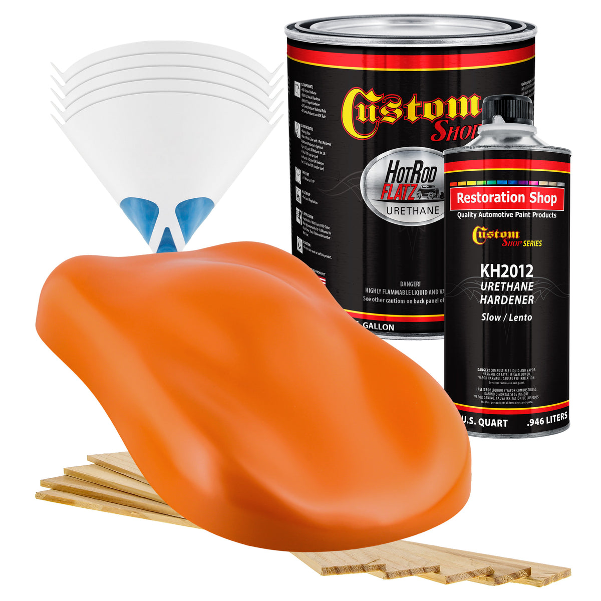 Sunset Orange - Hot Rod Flatz Flat Matte Satin Urethane Auto Paint - Complete Gallon Paint Kit