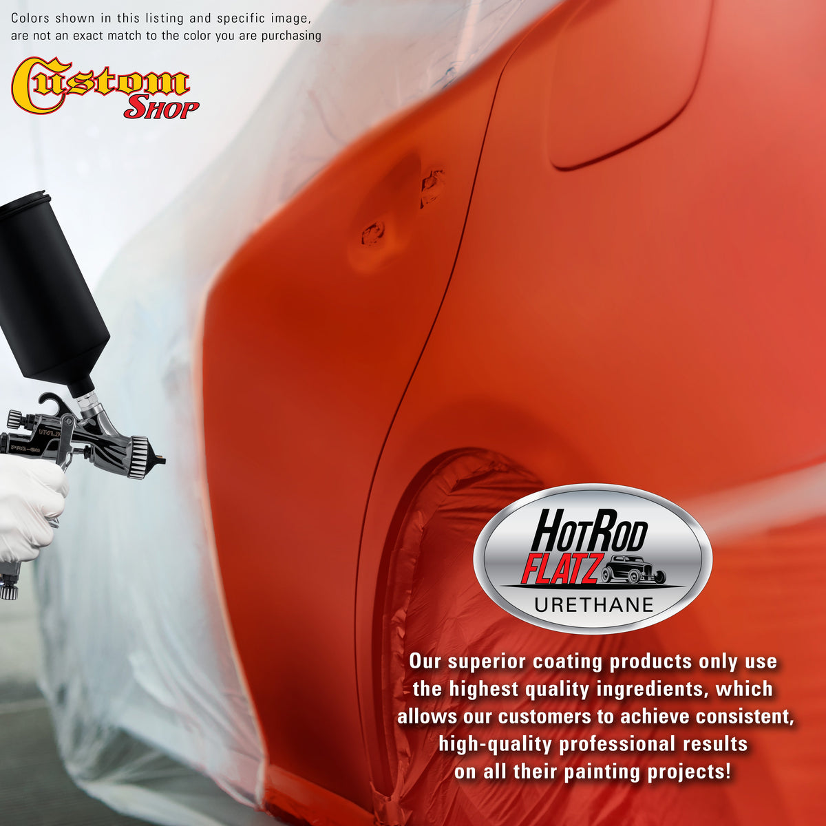 Hemi Orange - Hot Rod Flatz Flat Matte Satin Urethane Auto Paint - Complete Gallon Paint Kit Coating