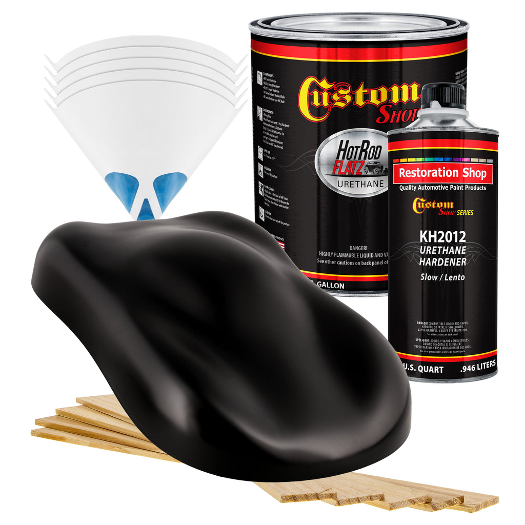 Boulevard Black - Hot Rod Flatz Flat Matte Satin Urethane Auto Paint - Complete Gallon Paint Kit