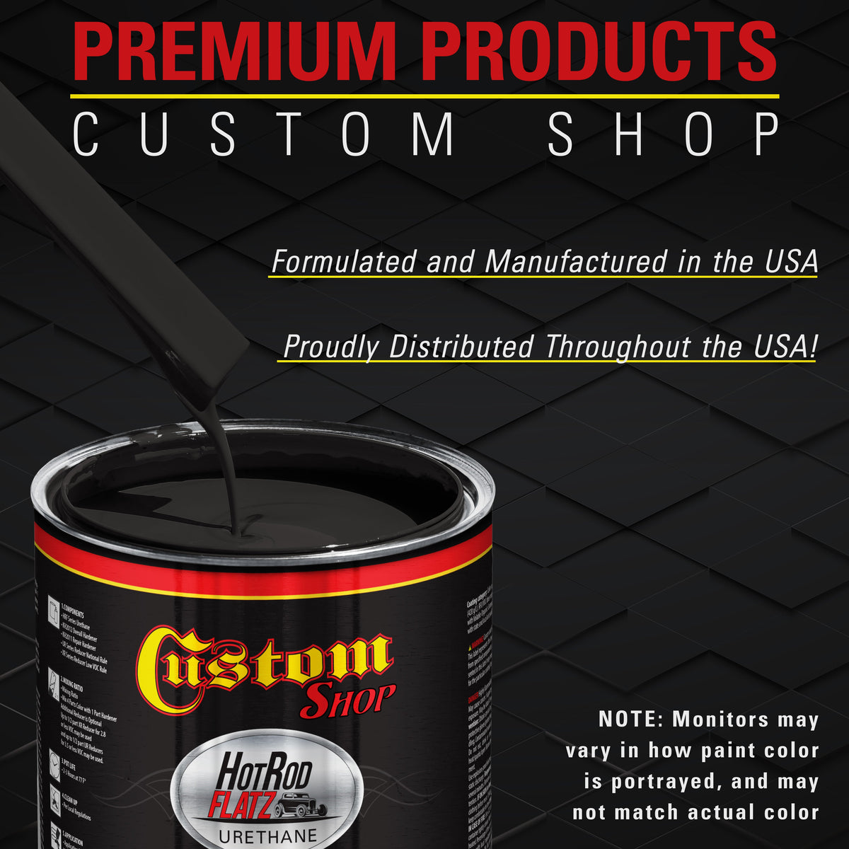 Boulevard Black - Hot Rod Flatz Flat Matte Satin Urethane Auto Paint - Complete Gallon Paint Kit