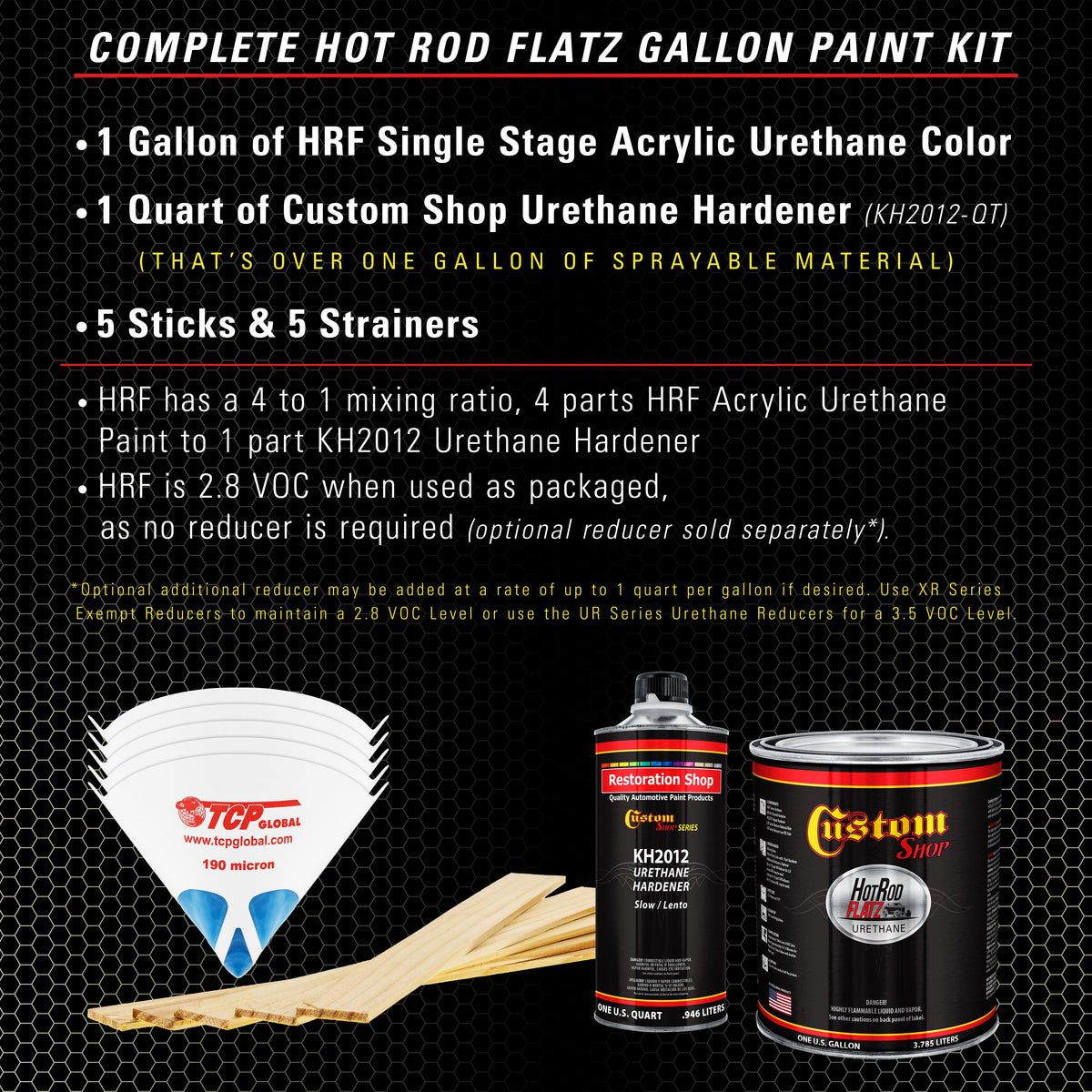 Vanilla Shake - Hot Rod Flatz Flat Matte Satin Urethane Auto Paint - Complete Gallon Paint Kit