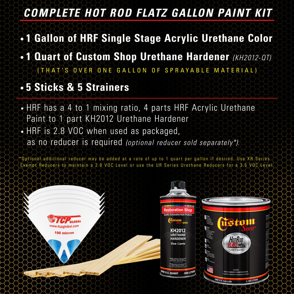 Maize Yellow - Hot Rod Flatz Flat Matte Satin Urethane Auto Paint - Complete Gallon Paint Kit Coating