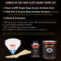 Burnt Orange - Hot Rod Flatz Flat Matte Satin Urethane Auto Paint - Complete Quart Paint Kit Coating