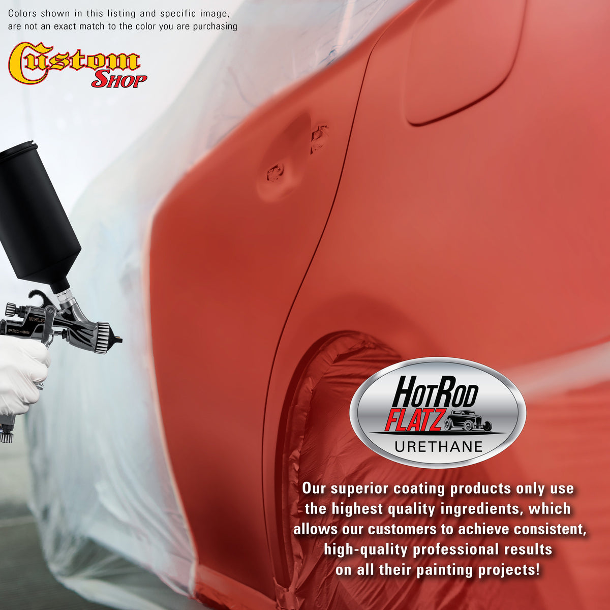 Corvette Red - Hot Rod Flatz Flat Matte Satin Urethane Auto Paint - Complete Quart Paint Kit Coating